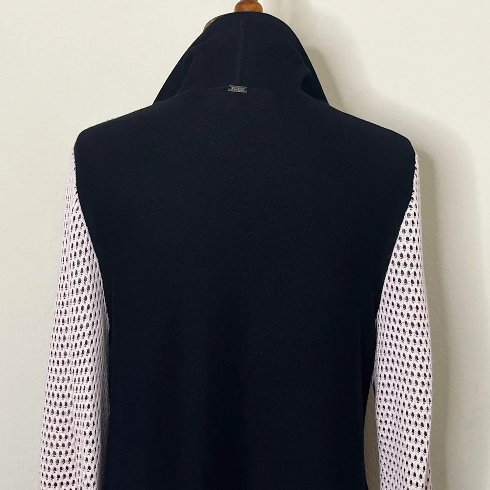 St. John Black and Pink Colorblock Open Front‎ Cardigan Jacket - Picture 8 of 12